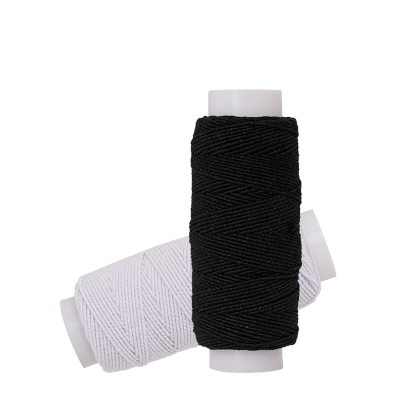 Sewing Latex - 20m 블랙 화이트 탄성 스레드 0.6mm