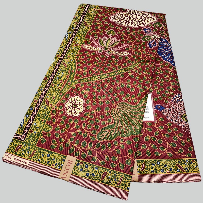 Sewing Batik Fabric - 46인치 * 6야드 녹색 잎사귀 프린트