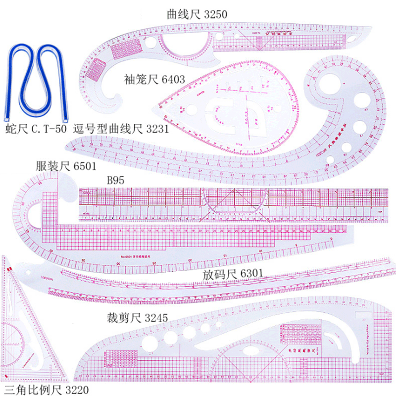 Sewing Gauge Ruler - 5/6/9pcs 세트 재단사 측정 눈금자 키트