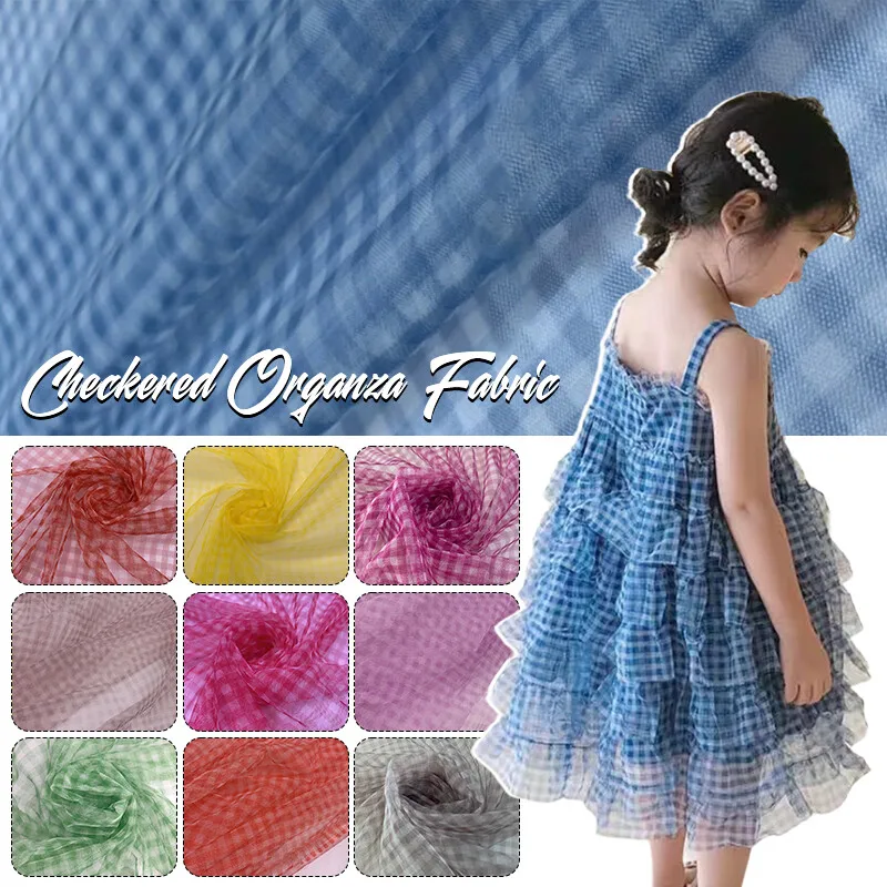 90x150cm 체크 메쉬 패브릭 투명 드레스 의류 수 - Sewing Batik Fabric 리뷰 및 가격