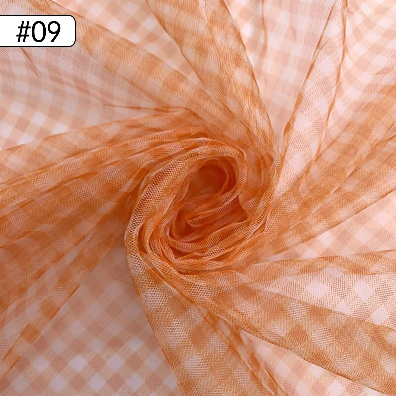 90x150cm 체크 메쉬 패브릭 투명 드레스 의류 수 - Sewing Batik Fabric 리뷰 및 가격