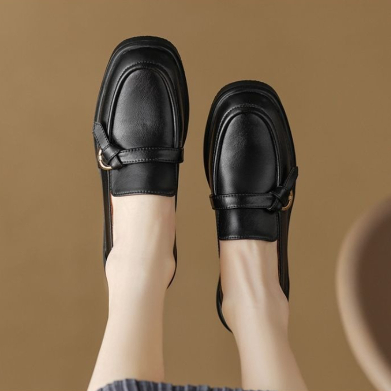 여성용 정품 소프트 가죽 라운드 토 로퍼, 청키 힐,  - Sewing Latex 리뷰 및 가격